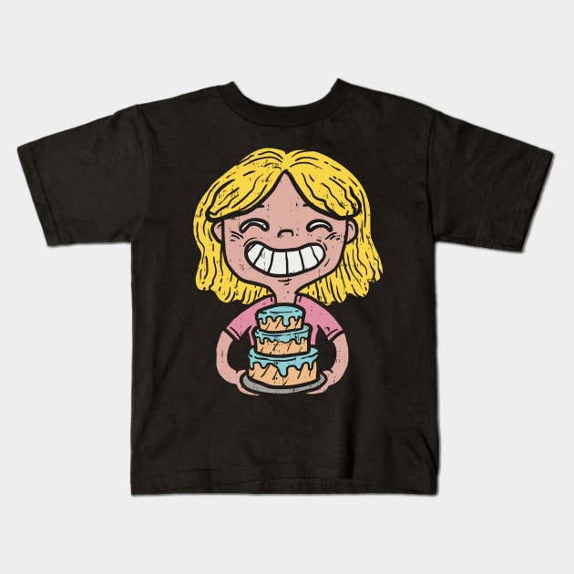 Cute laughing Cupcake Baking Girl - Funny Cake Dealer Gift Kids T-Shirt by Shirtbubble